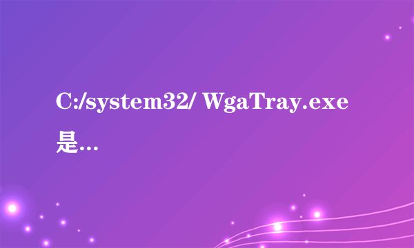C:/system32/ WgaTray.exe是什么来的?