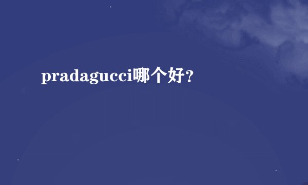 pradagucci哪个好？