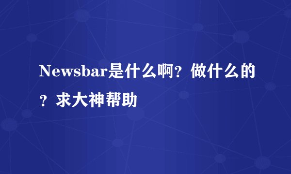 Newsbar是什么啊？做什么的？求大神帮助