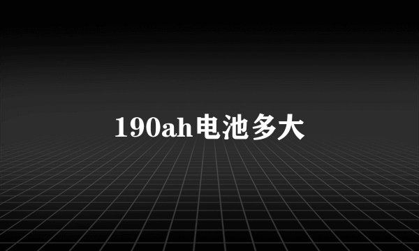 190ah电池多大