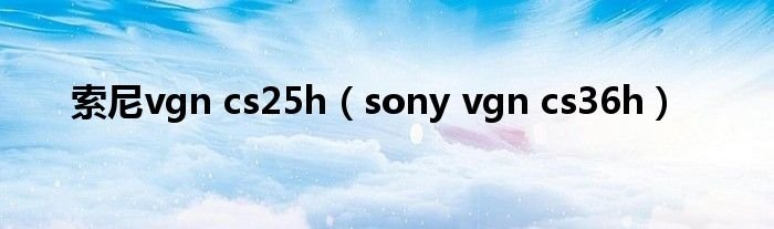索尼vgncs25hsonyvgncs36h