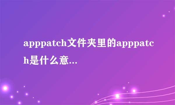 apppatch文件夹里的apppatch是什么意思?是存放什么文件的?