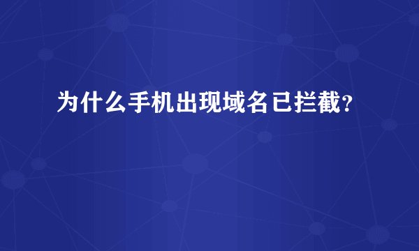 为什么手机出现域名已拦截？