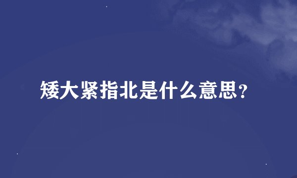 矮大紧指北是什么意思？