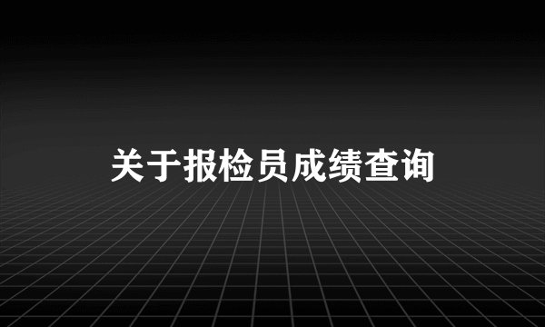 关于报检员成绩查询