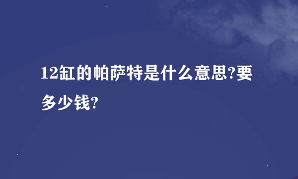 12缸的帕萨特是什么意思?要多少钱?