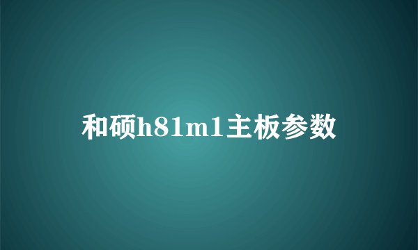 和硕h81m1主板参数