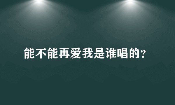 能不能再爱我是谁唱的？