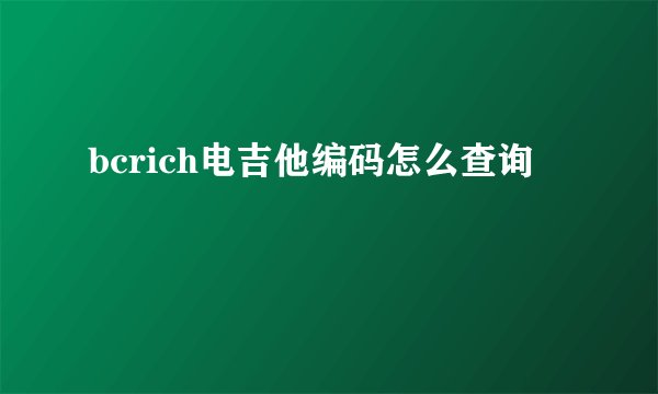 bcrich电吉他编码怎么查询