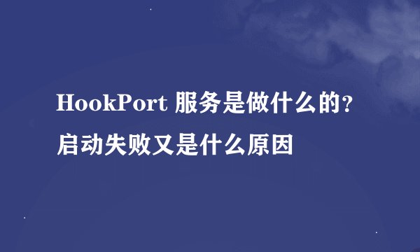 HookPort 服务是做什么的？启动失败又是什么原因