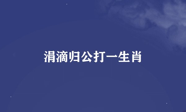 涓滴归公打一生肖