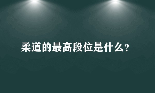 柔道的最高段位是什么？