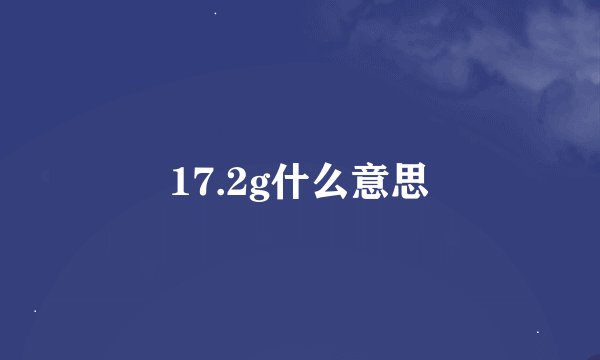 17.2g什么意思