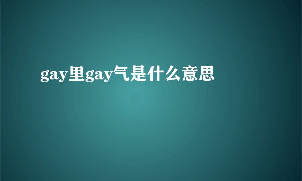 gay里gay气是什么意思