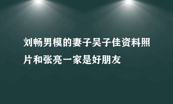 刘畅男模的妻子吴子佳资料照片和张亮一家是好朋友
