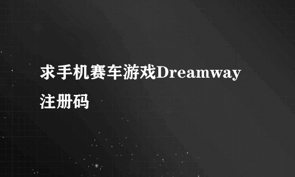 求手机赛车游戏Dreamway 注册码