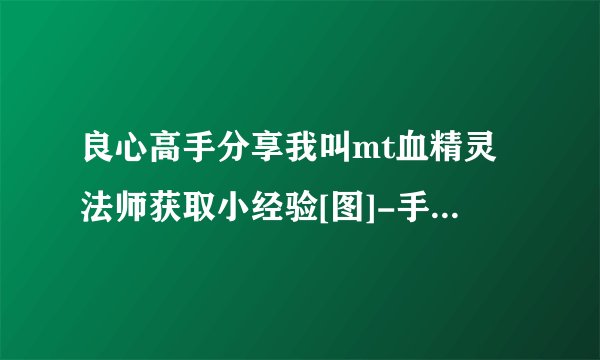 良心高手分享我叫mt血精灵法师获取小经验[图]-手游攻略-游戏鸟手游网