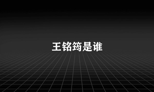 王铭筠是谁