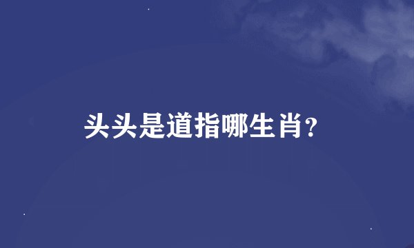 头头是道指哪生肖？