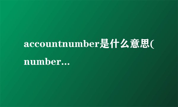 accountnumber是什么意思(number什么意思)