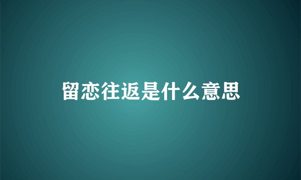 留恋往返是什么意思