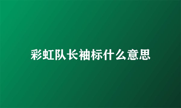 彩虹队长袖标什么意思