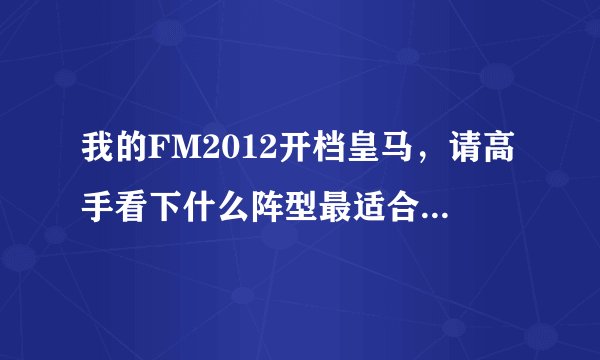 我的FM2012开档皇马，请高手看下什么阵型最适合我的阵容，，既要进球多又要保证胜利，顺便说下哪些人多余