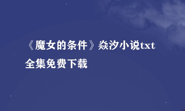 《魔女的条件》焱汐小说txt全集免费下载