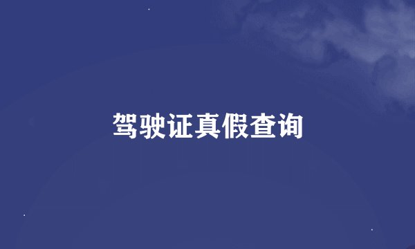 驾驶证真假查询