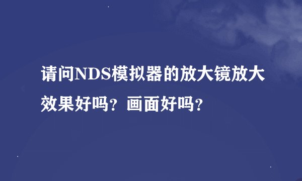 请问NDS模拟器的放大镜放大效果好吗？画面好吗？