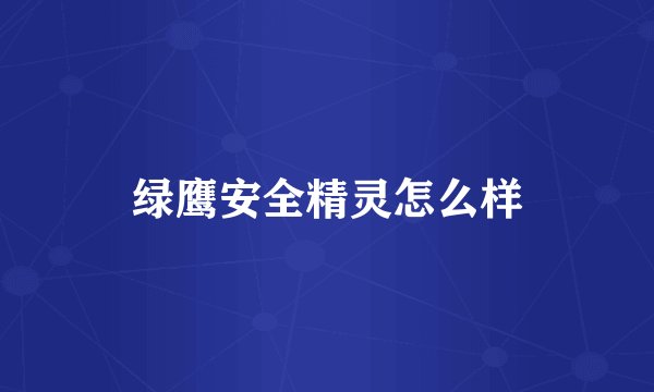 绿鹰安全精灵怎么样