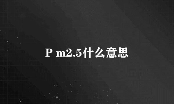 P m2.5什么意思