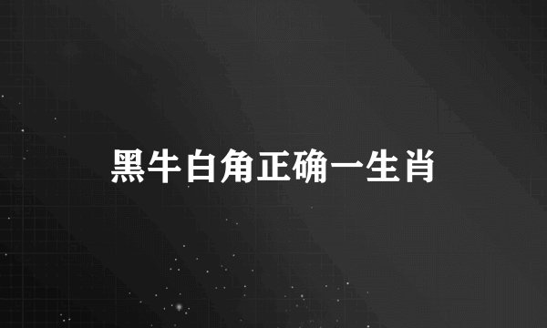 黑牛白角正确一生肖