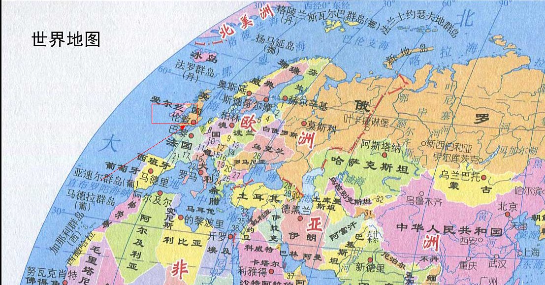 世界地图英国伦敦在哪里