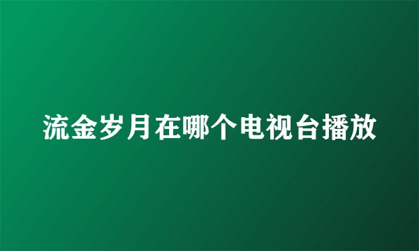 流金岁月在哪个电视台播放