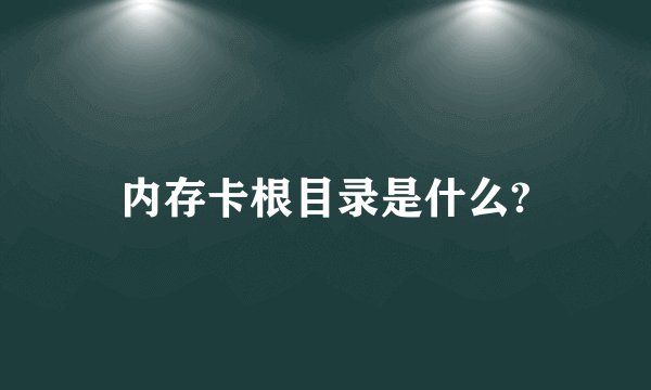 内存卡根目录是什么?