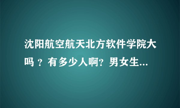 沈阳航空航天北方软件学院大吗 ？有多少人啊？男女生比例是多少啊，有知道的学哥学姐吗，谢谢，最好是专升