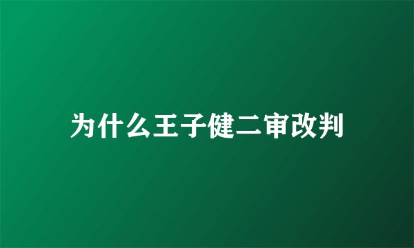 为什么王子健二审改判