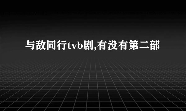 与敌同行tvb剧,有没有第二部