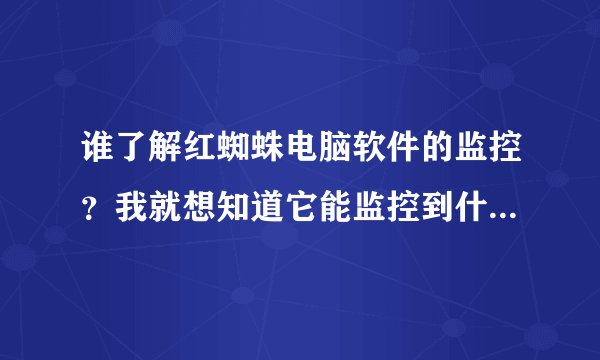 谁了解红蜘蛛电脑软件的监控？我就想知道它能监控到什么地步？