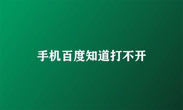 手机百度知道打不开