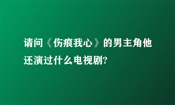 请问《伤痕我心》的男主角他还演过什么电视剧?