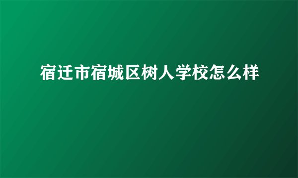 宿迁市宿城区树人学校怎么样