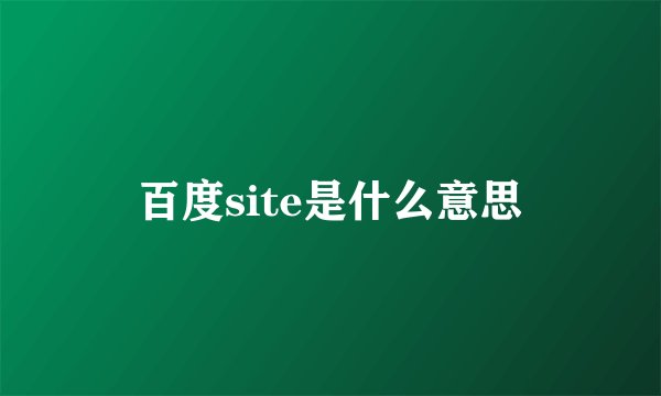 百度site是什么意思