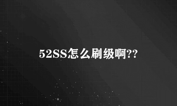 52SS怎么刷级啊??