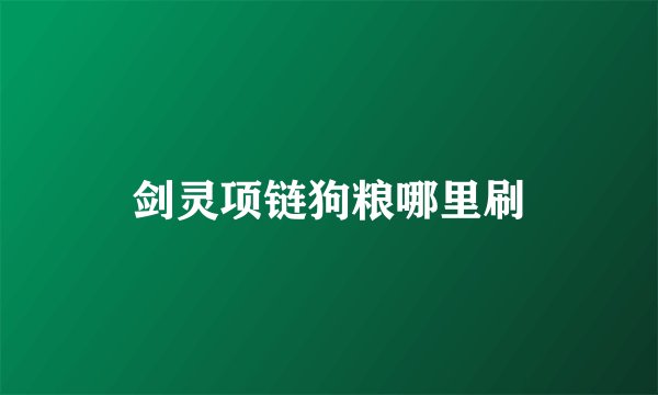 剑灵项链狗粮哪里刷