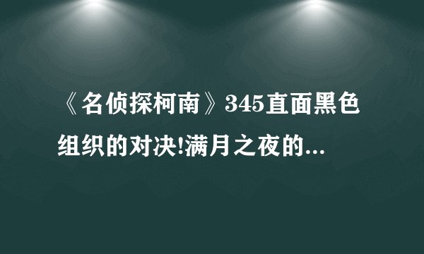 《名侦探柯南》345直面黑色组织的对决!满月之夜的二元神秘事件的剧情介绍。