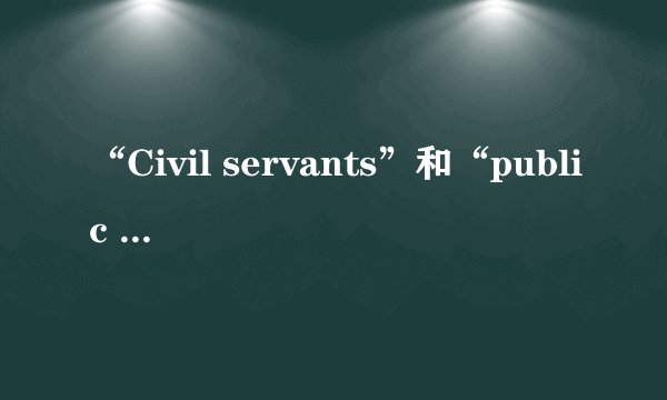 “Civil servants”和“public official”有什么区别？都是表示“公务员”吗？