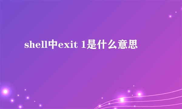 shell中exit 1是什么意思
