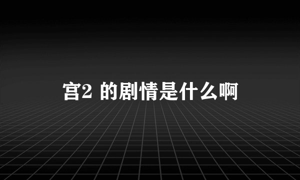 宫2 的剧情是什么啊